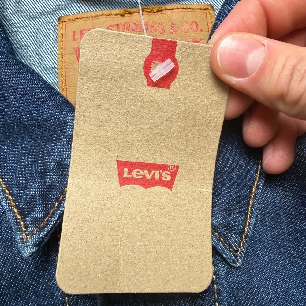 Levis Trucker Jacket Mens XL Blue Standard Fit Denim Button Front Coat New - Picture 4 of 11